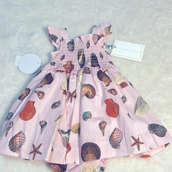 Edgehill Collection Beachy Pink Seashells Sz 6M Jennifer Sumko Limited Dress NWT - Picture 1 of 15